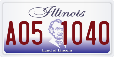 IL license plate A051040