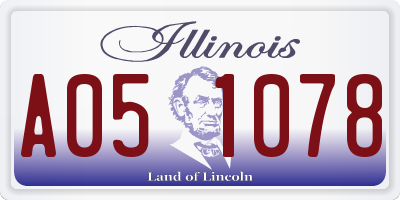 IL license plate A051078