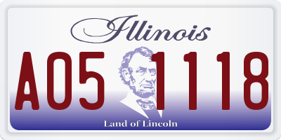 IL license plate A051118