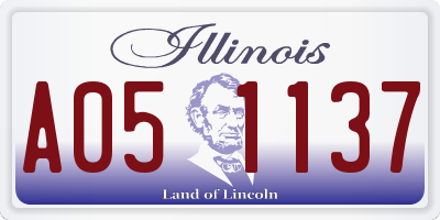 IL license plate A051137