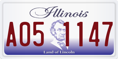 IL license plate A051147