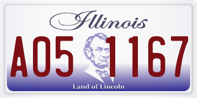 IL license plate A051167