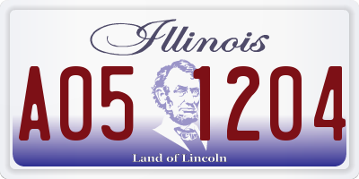 IL license plate A051204