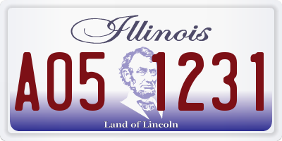 IL license plate A051231