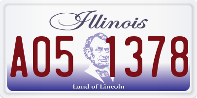 IL license plate A051378