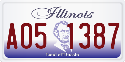 IL license plate A051387