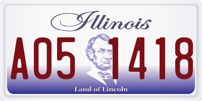 IL license plate A051418