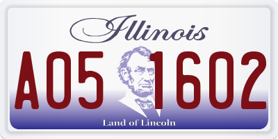 IL license plate A051602