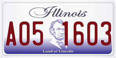 IL license plate A051603