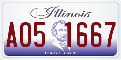 IL license plate A051667
