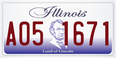 IL license plate A051671