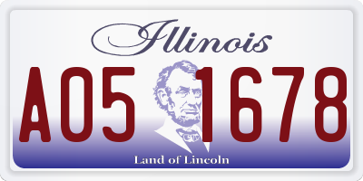 IL license plate A051678