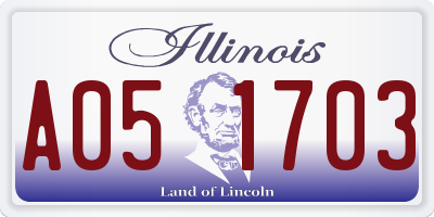 IL license plate A051703