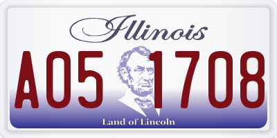 IL license plate A051708