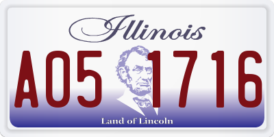 IL license plate A051716