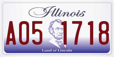 IL license plate A051718