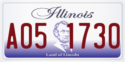 IL license plate A051730