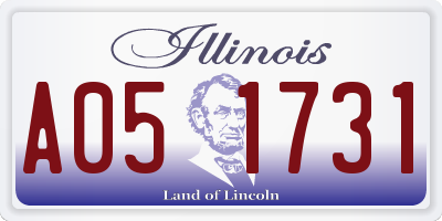 IL license plate A051731