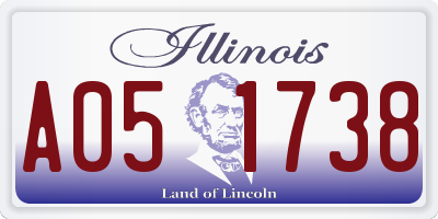 IL license plate A051738