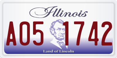 IL license plate A051742
