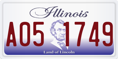 IL license plate A051749