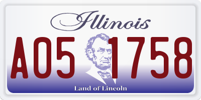 IL license plate A051758