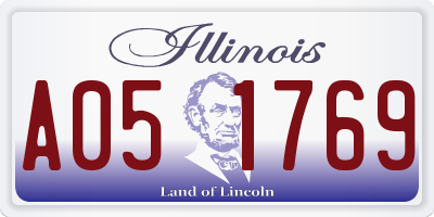 IL license plate A051769
