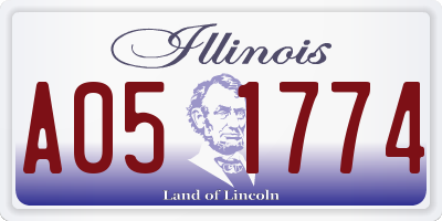 IL license plate A051774