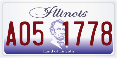 IL license plate A051778