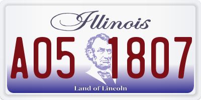 IL license plate A051807