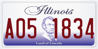 IL license plate A051834