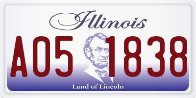 IL license plate A051838
