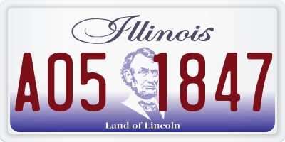 IL license plate A051847