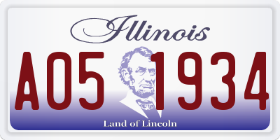 IL license plate A051934