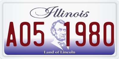 IL license plate A051980