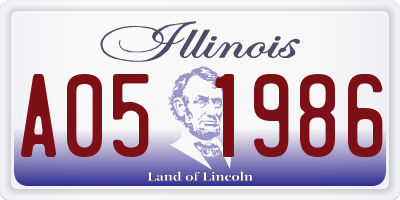 IL license plate A051986