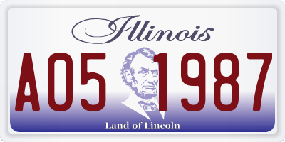 IL license plate A051987