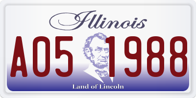 IL license plate A051988