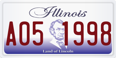 IL license plate A051998
