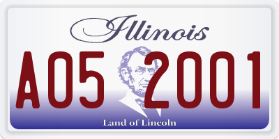 IL license plate A052001
