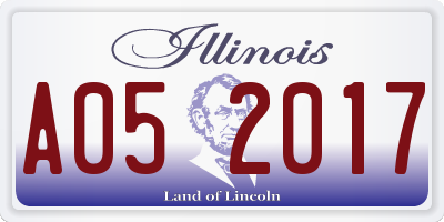 IL license plate A052017