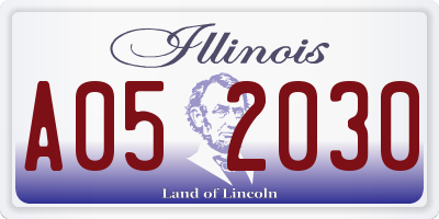 IL license plate A052030