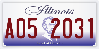 IL license plate A052031