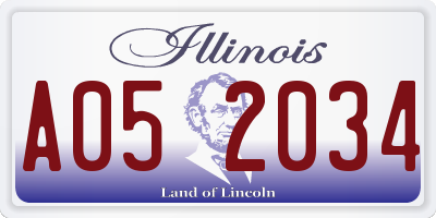 IL license plate A052034