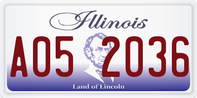 IL license plate A052036
