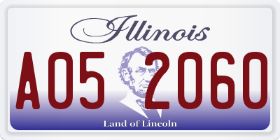 IL license plate A052060