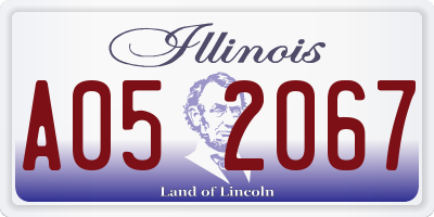 IL license plate A052067