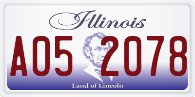 IL license plate A052078