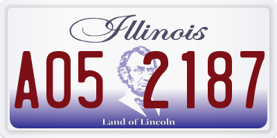 IL license plate A052187