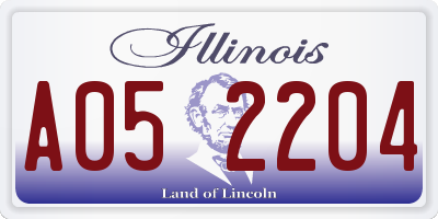 IL license plate A052204